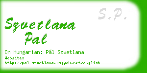 szvetlana pal business card