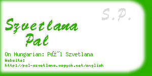 szvetlana pal business card